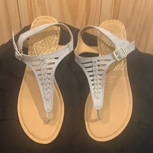 Maurice’s brand gray strappy sandals. Size 8.